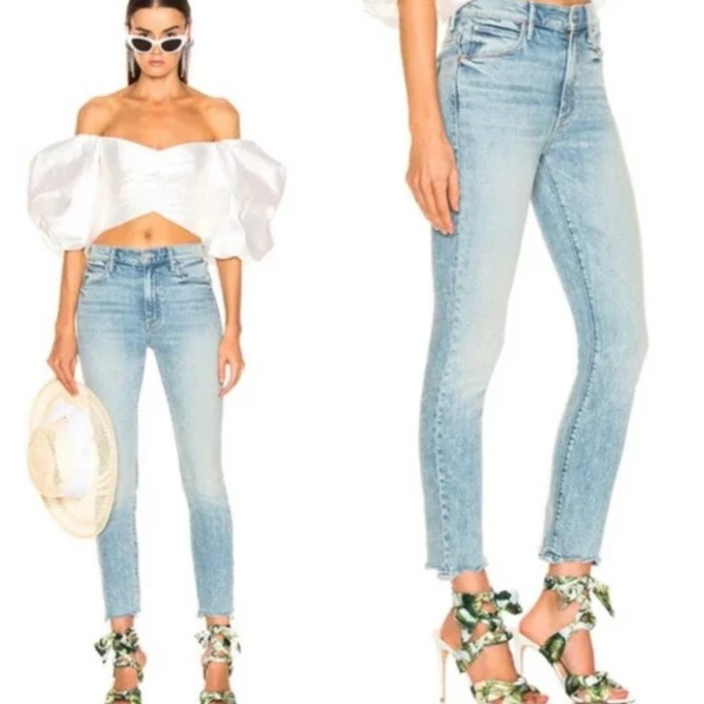 MOTHER SUPERIOR The Stunner Ankle Chew Jeans In  Walking On Water Size 28